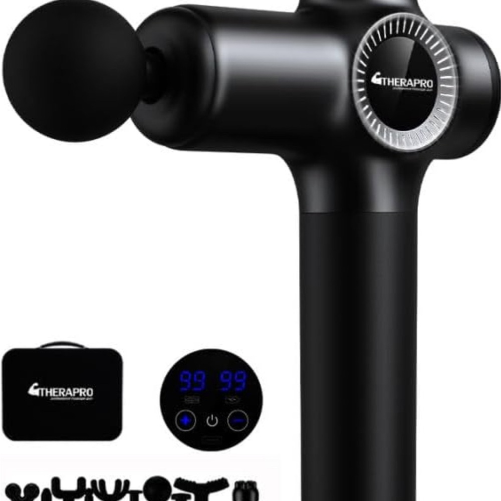 2/$60 NEW Therapro massage gun 10 heads adjustable speeds long lasting battery